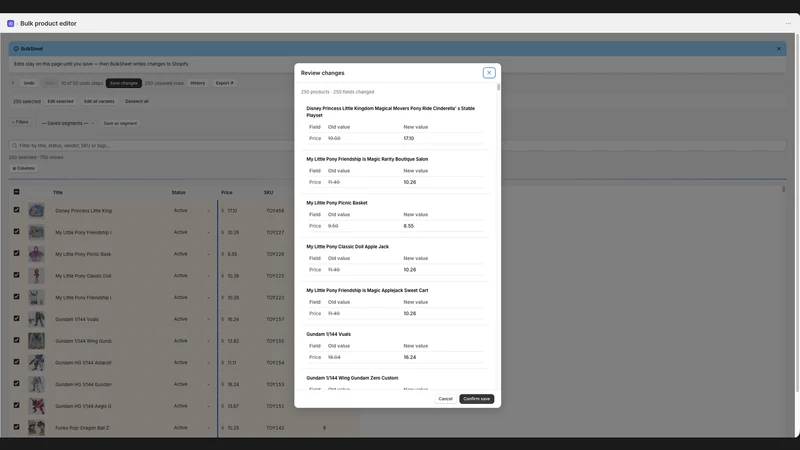 BulkSheet: Bulk Product Editor