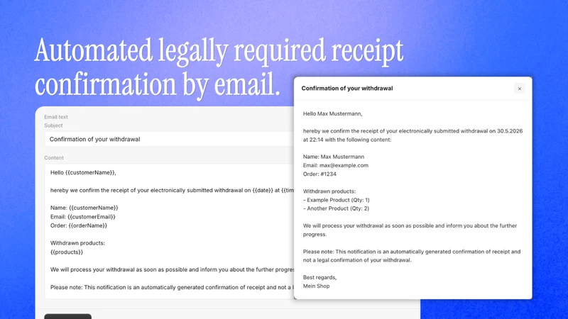 EU Withdrawal Form & Button