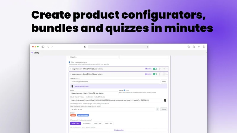 Setify ‑ Product Configurator