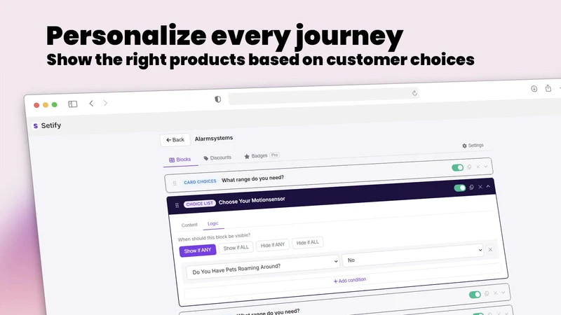Setify ‑ Product Configurator