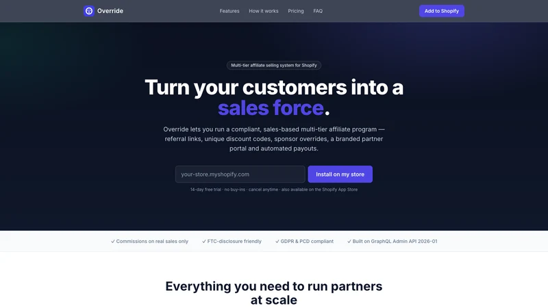 Override: Multi‑Tier Affiliate