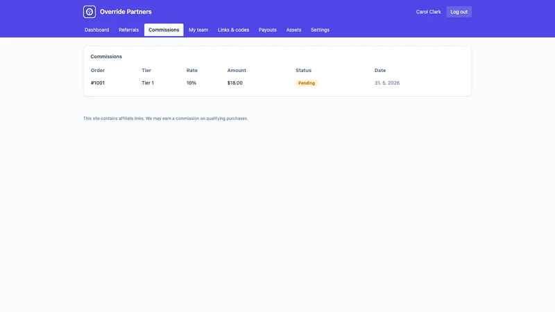 Override: Multi‑Tier Affiliate