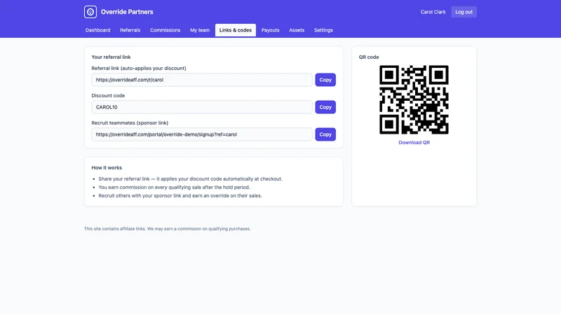 Override: Multi‑Tier Affiliate