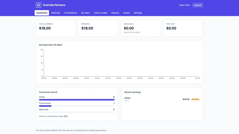 Override: Multi‑Tier Affiliate