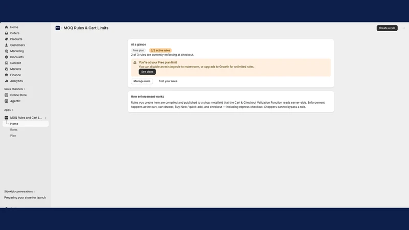 Solution Digest: MOQ Rules