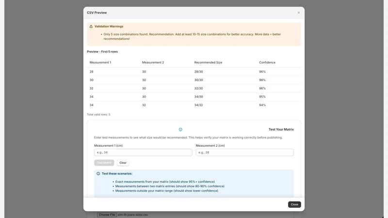 MatrixFit Recommender