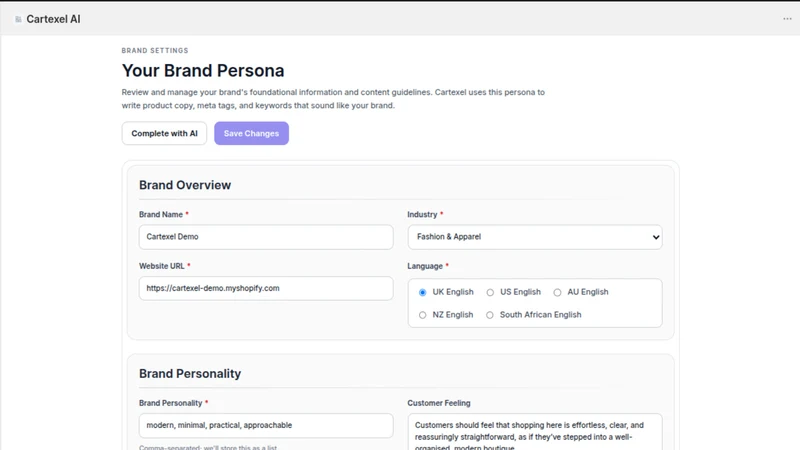 Cartexel AI Product Enrichment