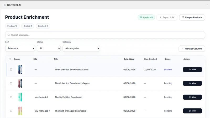 Cartexel AI Product Enrichment