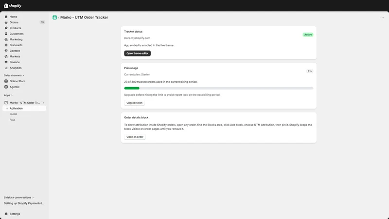 Marko ‑ UTM Order Tracker