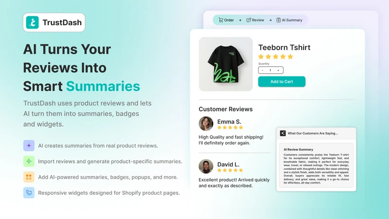 TrustDash: AI Badges & Summary