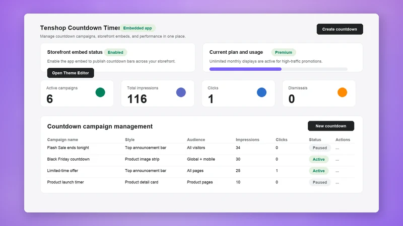 Tenshop Countdown Timer