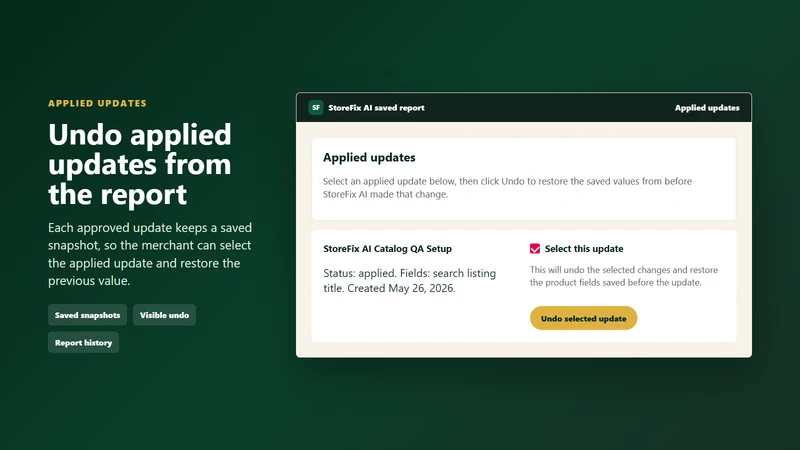 StoreFix AI