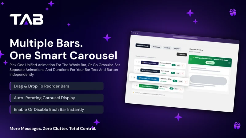 TAB: Turbo Announcement Bar