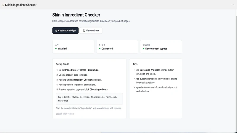 Skinin ‑ Ingredient Checker
