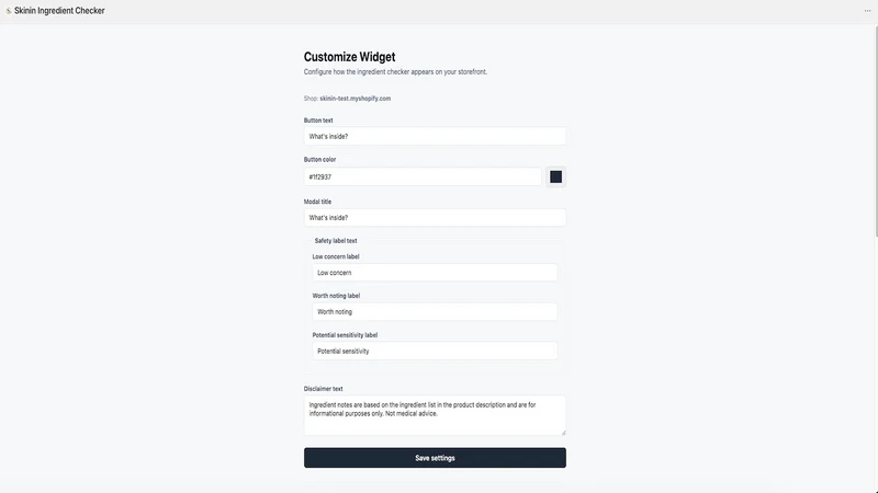 Skinin ‑ Ingredient Checker