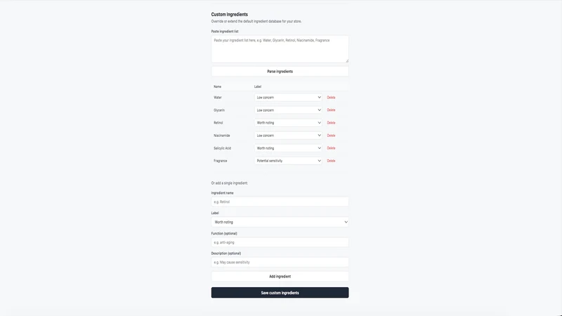 Skinin ‑ Ingredient Checker