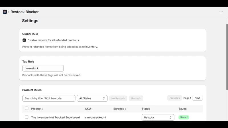 Restock Blocker Nova