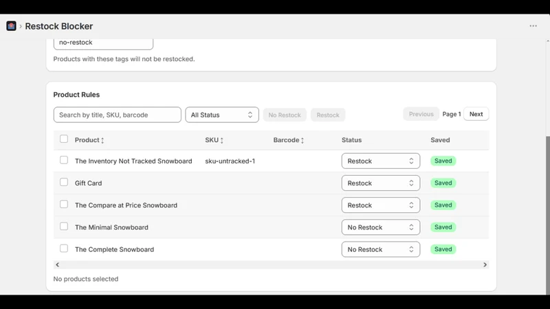 Restock Blocker Nova