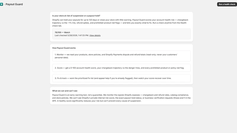 Payout Guard: Suspension Risk