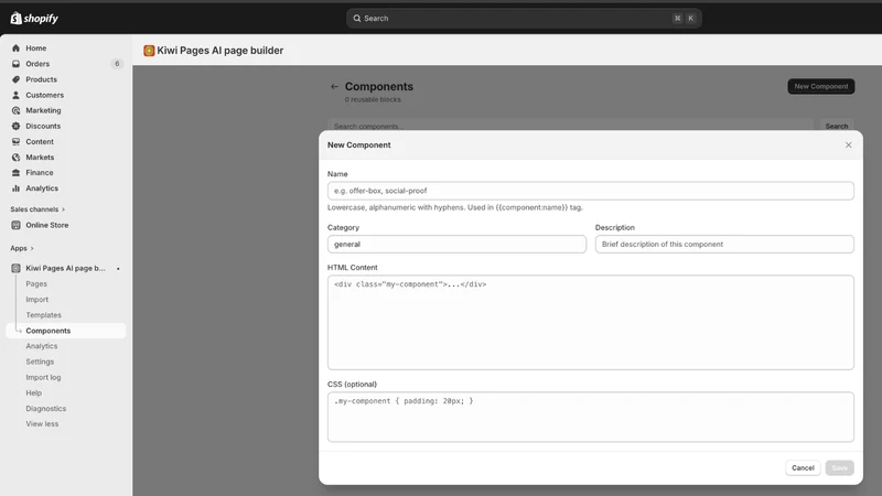 Kiwi Pages AI page builder