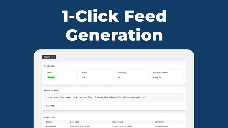 Merchant XML Feed Maker