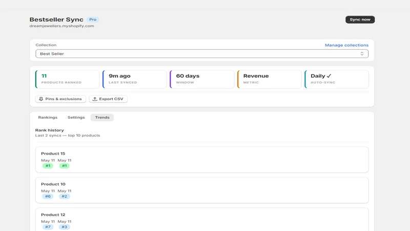 Best Seller Sync ‑ Auto Update