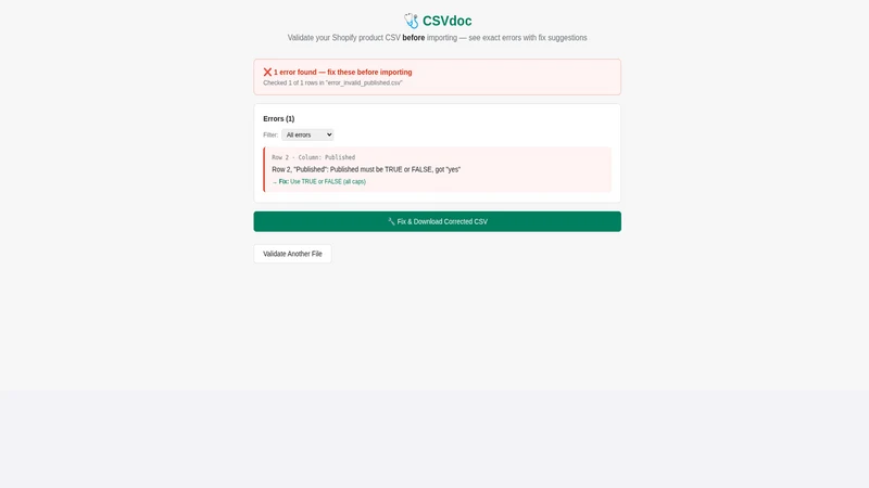 CSV Import Doctor