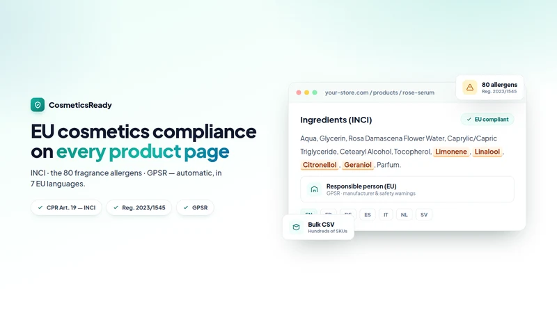CosmeticsReady: INCI & GPSR