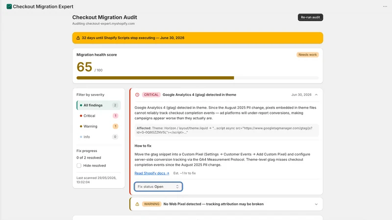Checkout Migration Expert