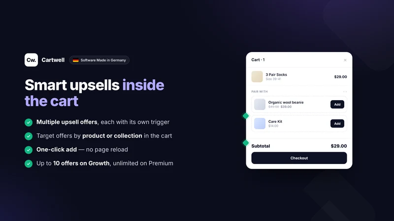 Cartwell: Upsell Cart Drawer
