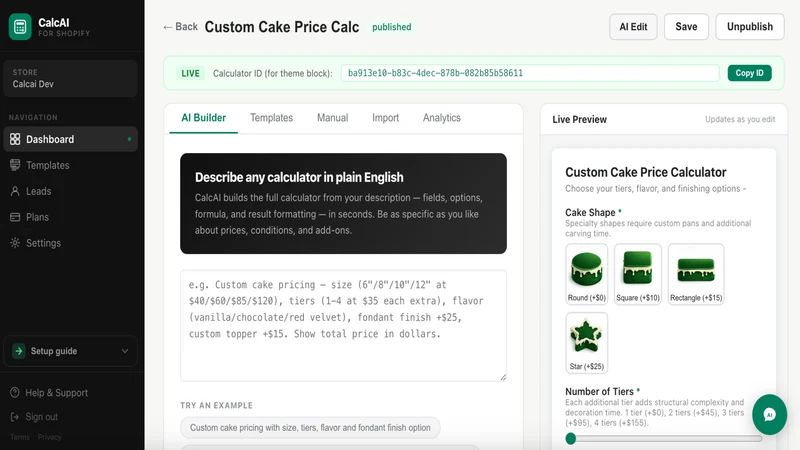 CalcAI ‑ Calculator Builder
