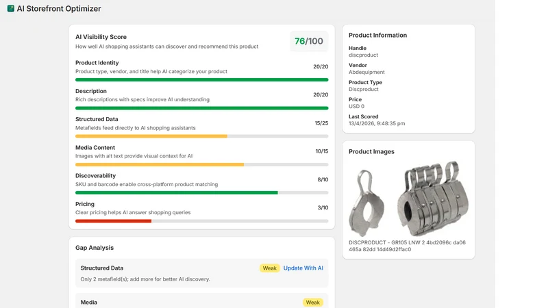 B2Sell AI Storefront Optimizer