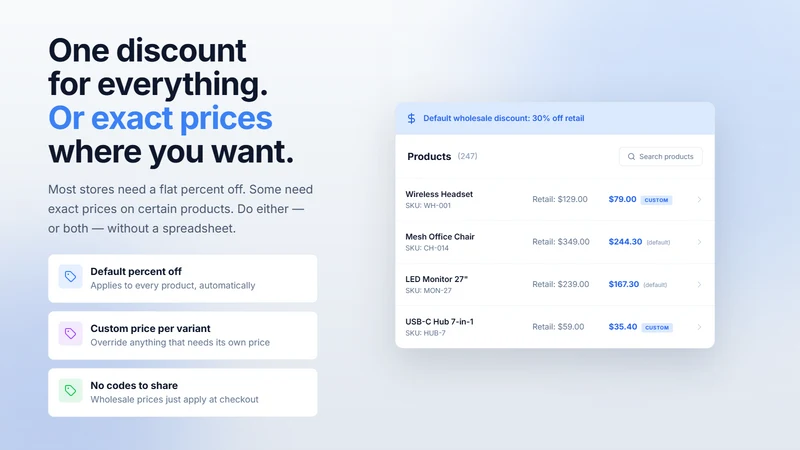 Add To Wholesale B2B Pricing