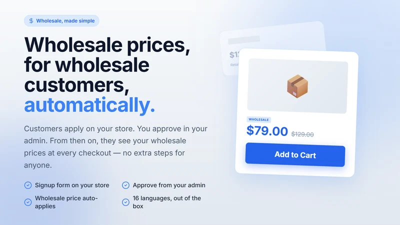 Add To Wholesale B2B Pricing