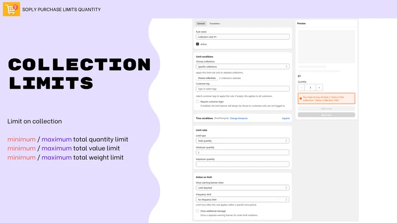 Soply Purchase Limits Quantity