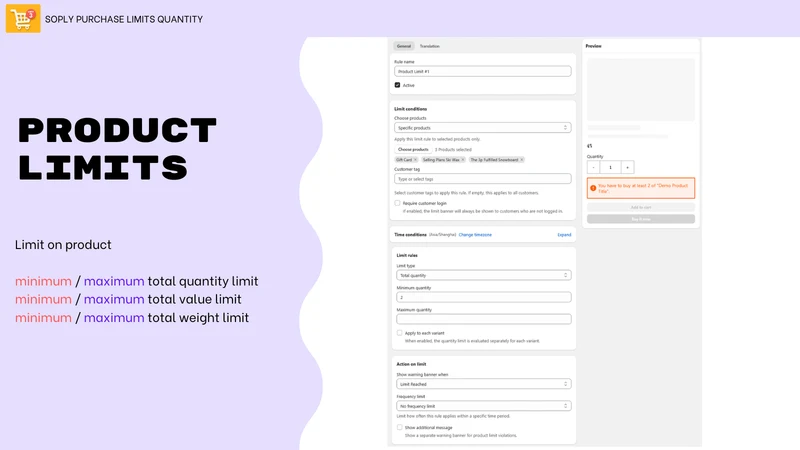 Soply Purchase Limits Quantity