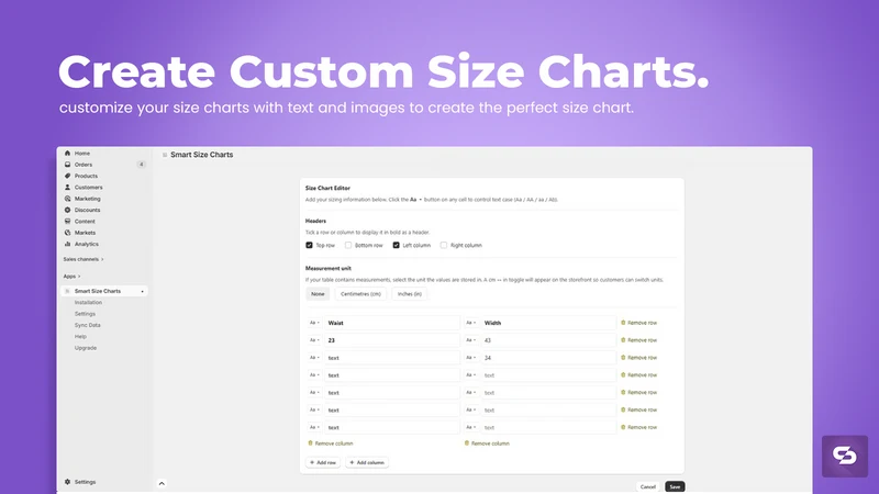 Smart Size Chart