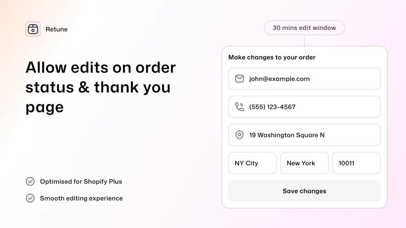Order Editing — Retune