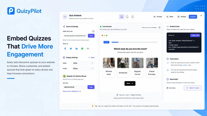 Quizypilot: Product Quiz Maker