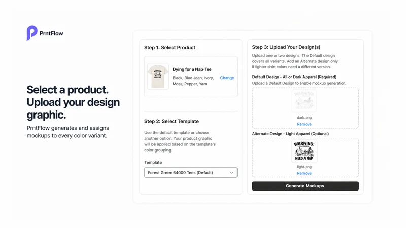 PrntFlow POD T‑Shirt Mockups