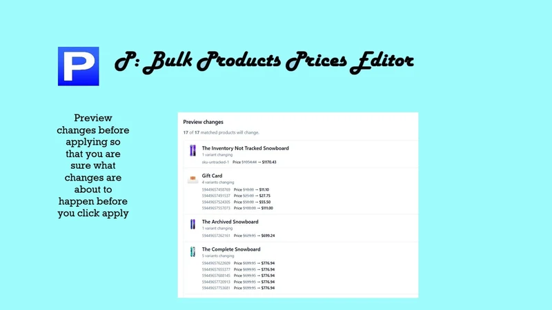 P: Bulk Products Prices Editor