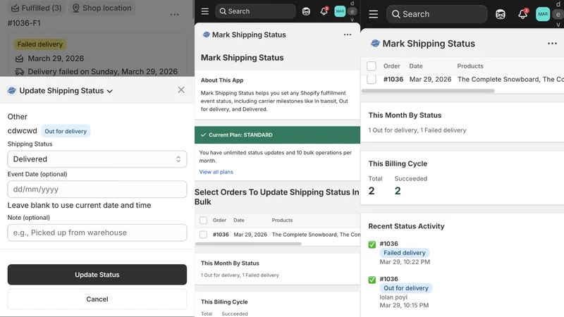Mark Shipping Status