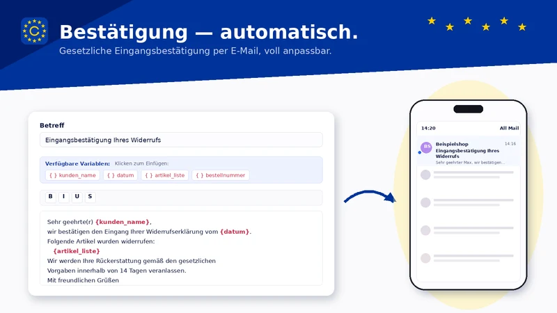 Rückruf: EU Widerrufsbutton