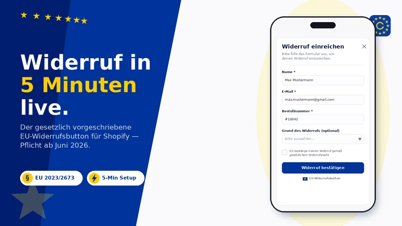 Rückruf: EU Widerrufsbutton