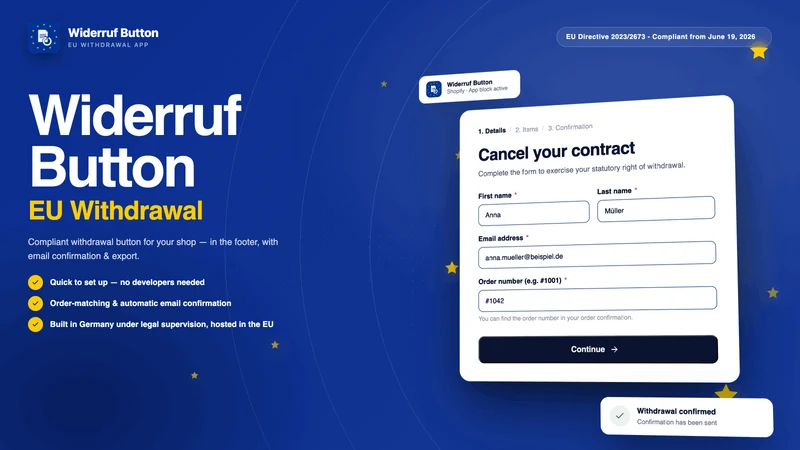 Widerruf Button EU Withdrawal
