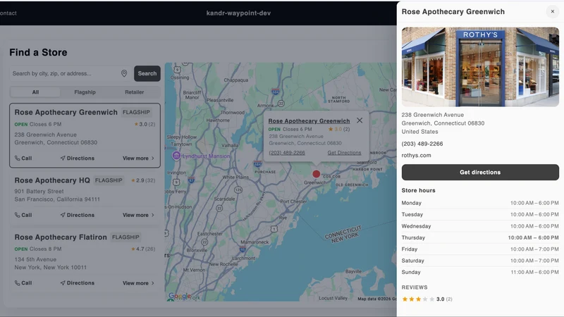 Waypoint Store Locator