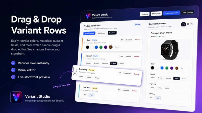 Variant Studio Product Options