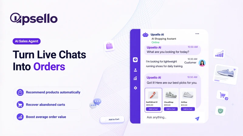 Upsello AI Chatbot & Live Chat