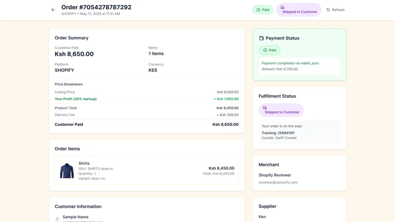 Ubossify: KE Auto Dropshipping
