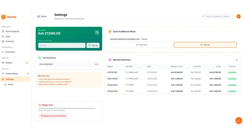 Ubossify: KE Auto Dropshipping